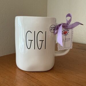 Rae Dunn White GIGI Mug with Lavender Ribbon